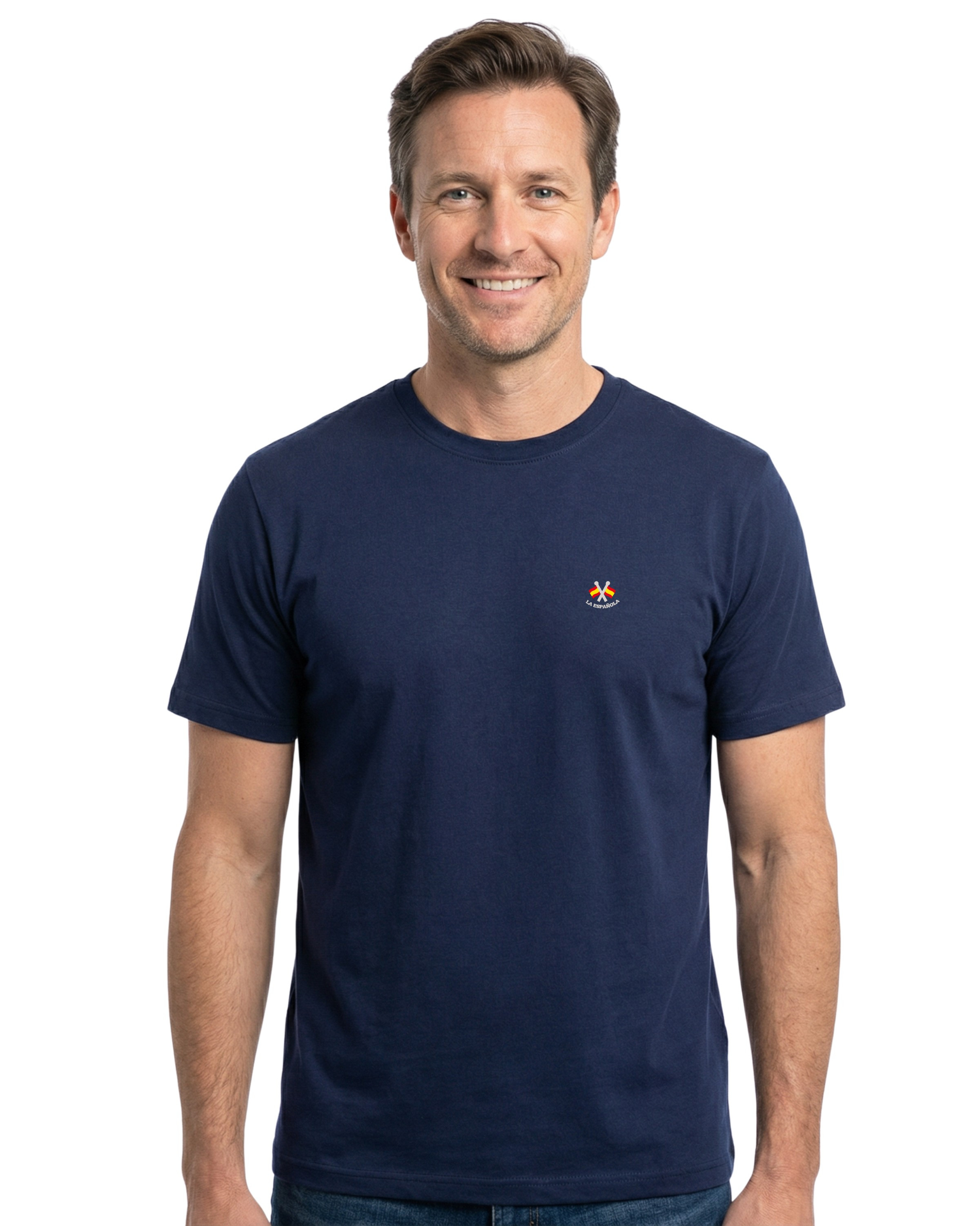 Camiseta basica algodón organico bordada marino serie 10945
