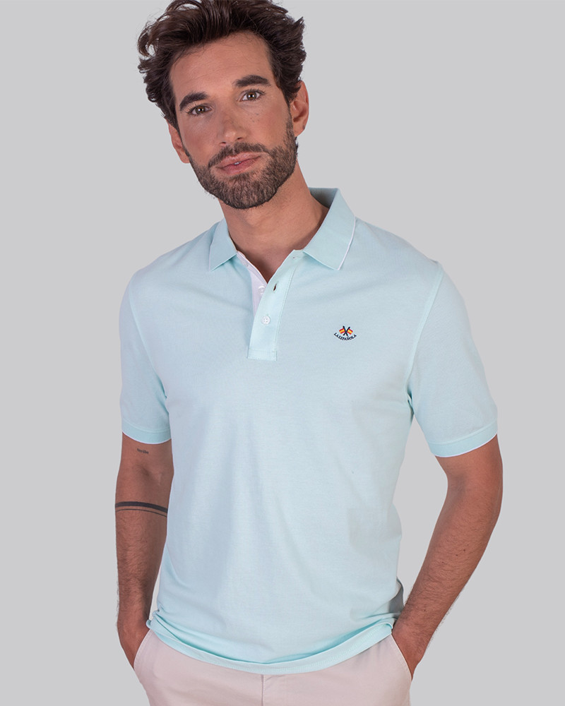 Polo basico algodón manga corta v agua serie 10866