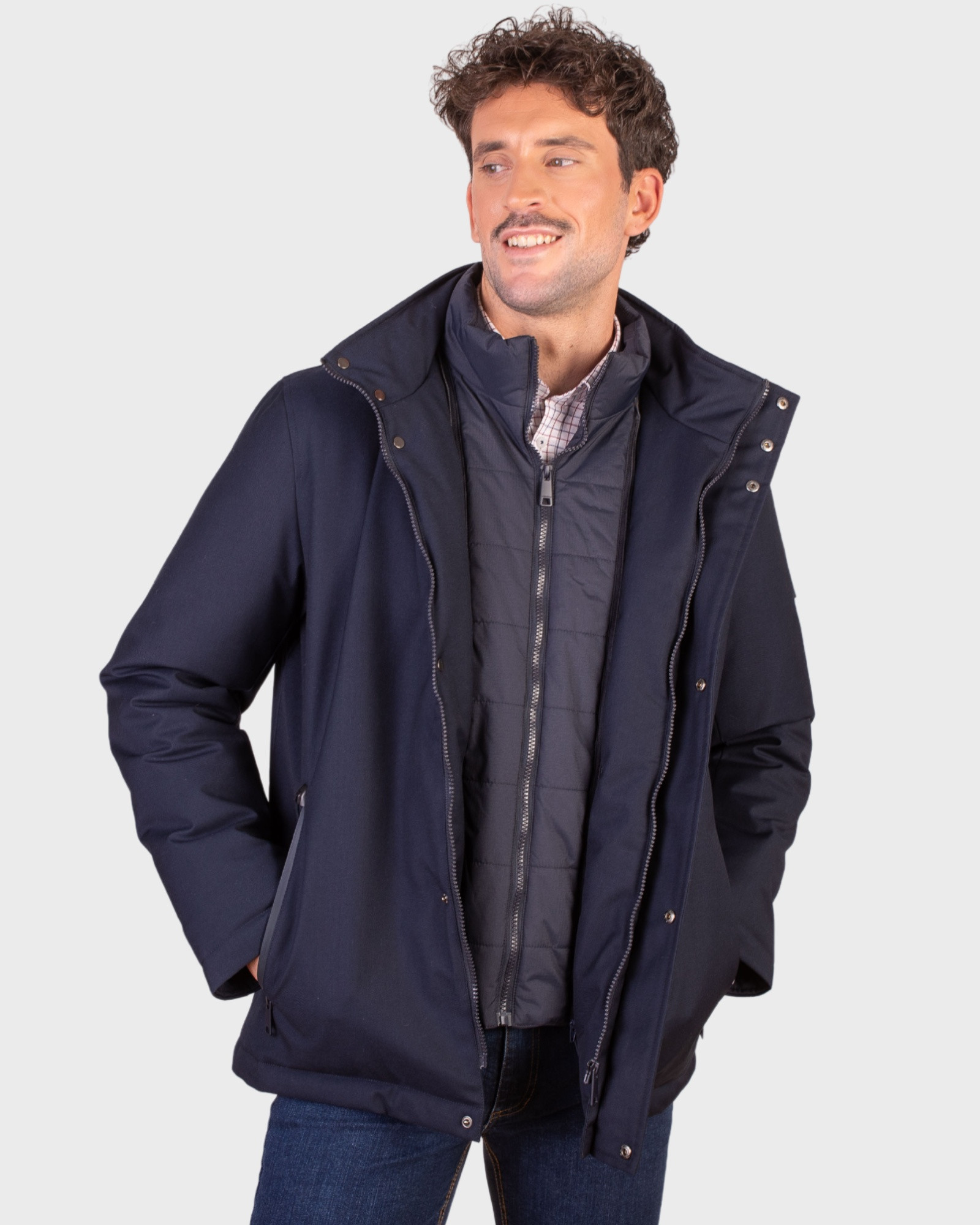 chaquetón doble cremallera marino serie 10930