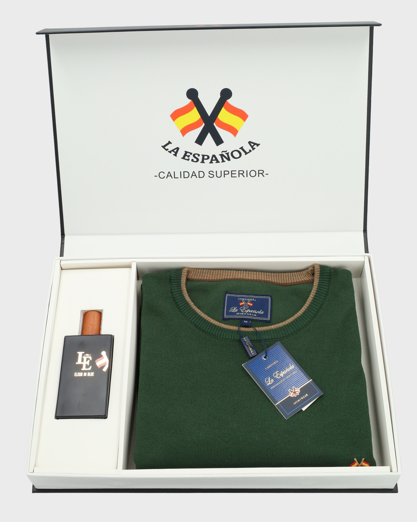 Serie 18014 pack especial regalo formado por suéter cuello caja y elixir colonia color 7 kaky