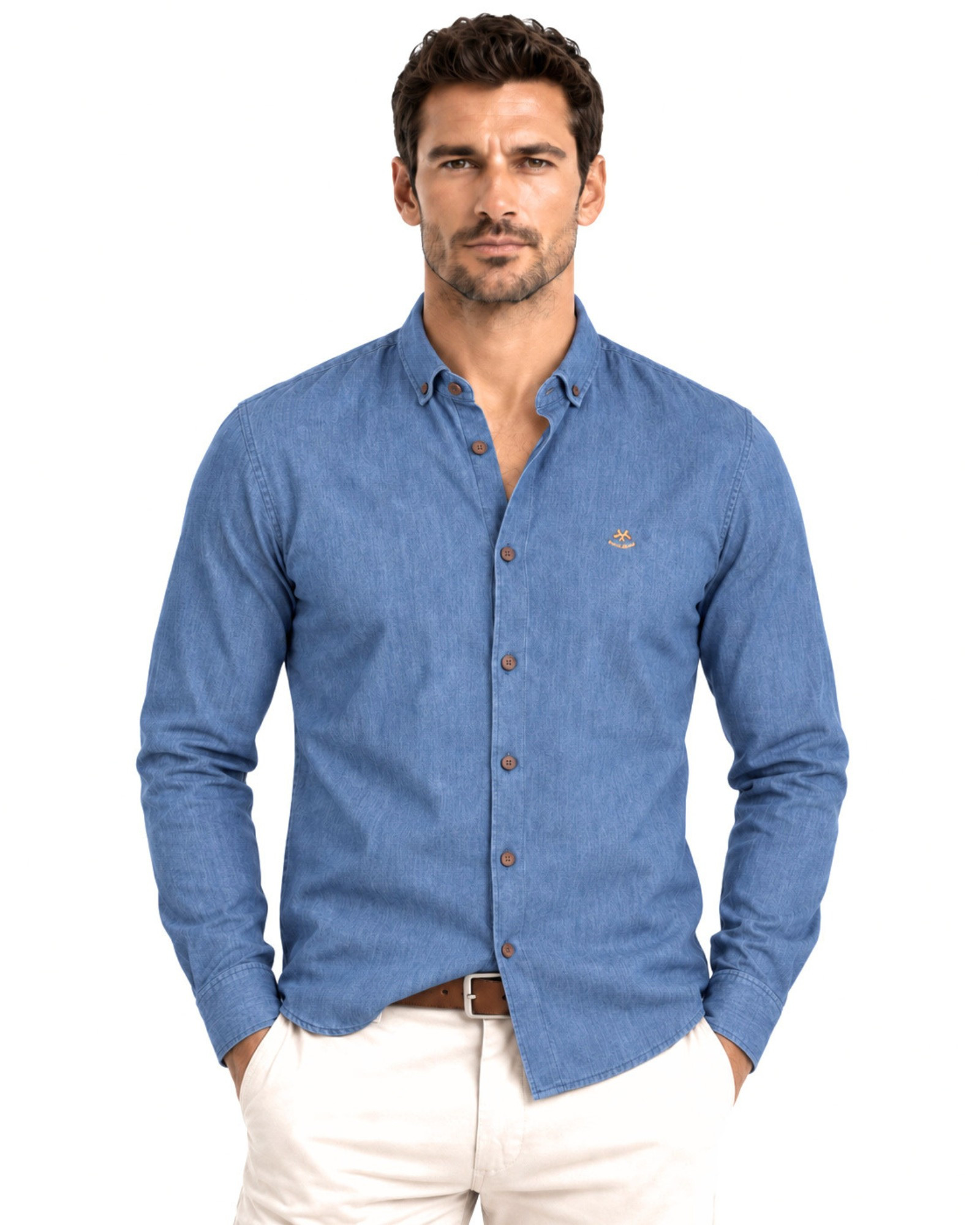 Camisa vaquera cuello boton serie 56303