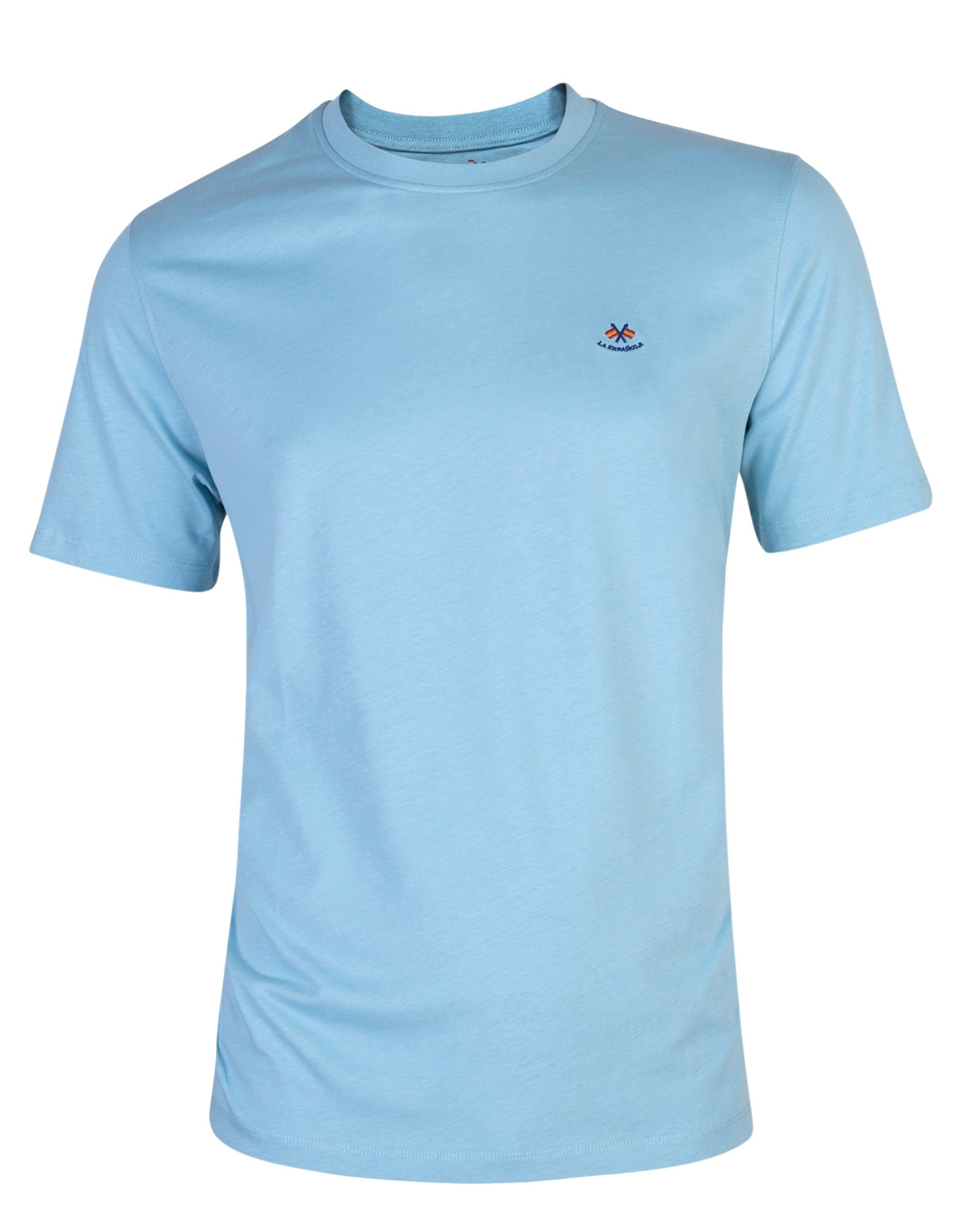 Camiseta básica algodón orgánico bordada azul serie 10863
