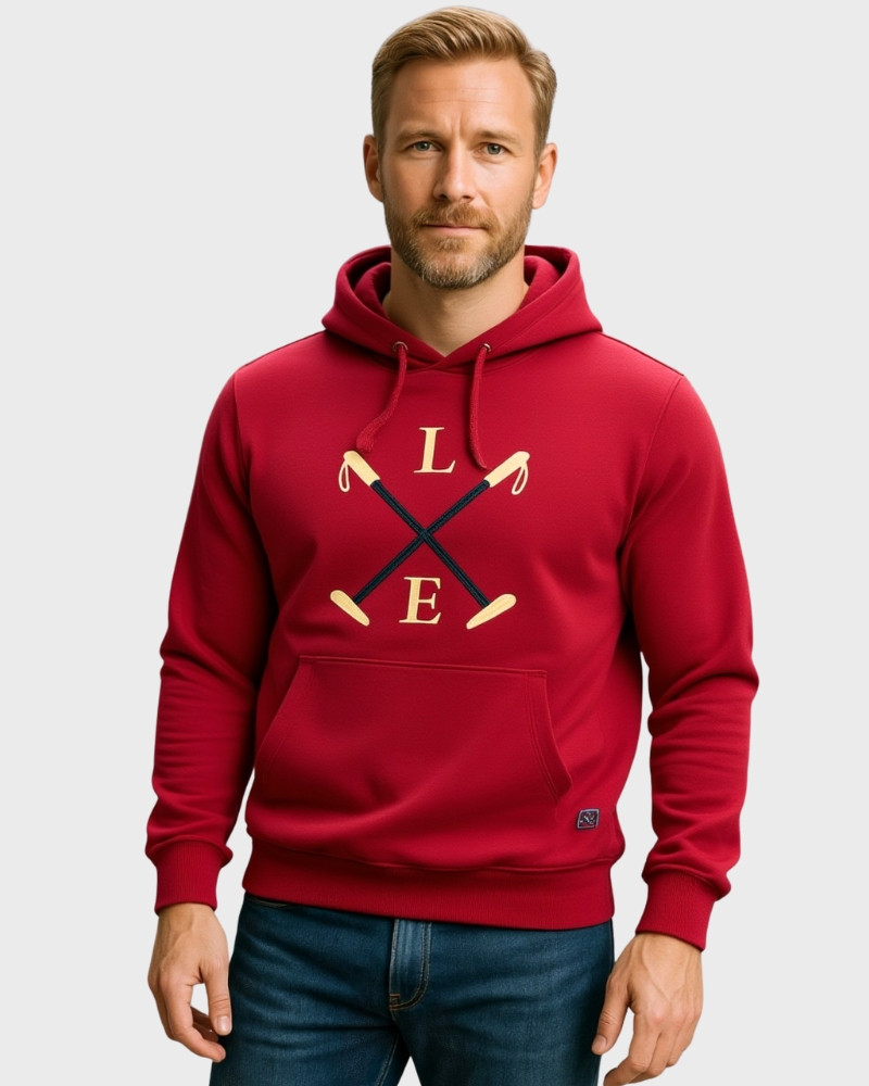 Serie 10912 Sudadera con capucha algodón color rojo