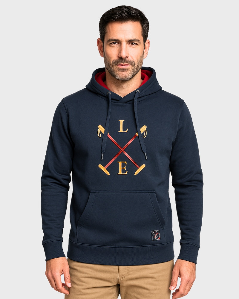 Serie 10912 Sudadera con capucha algodón color azul marino