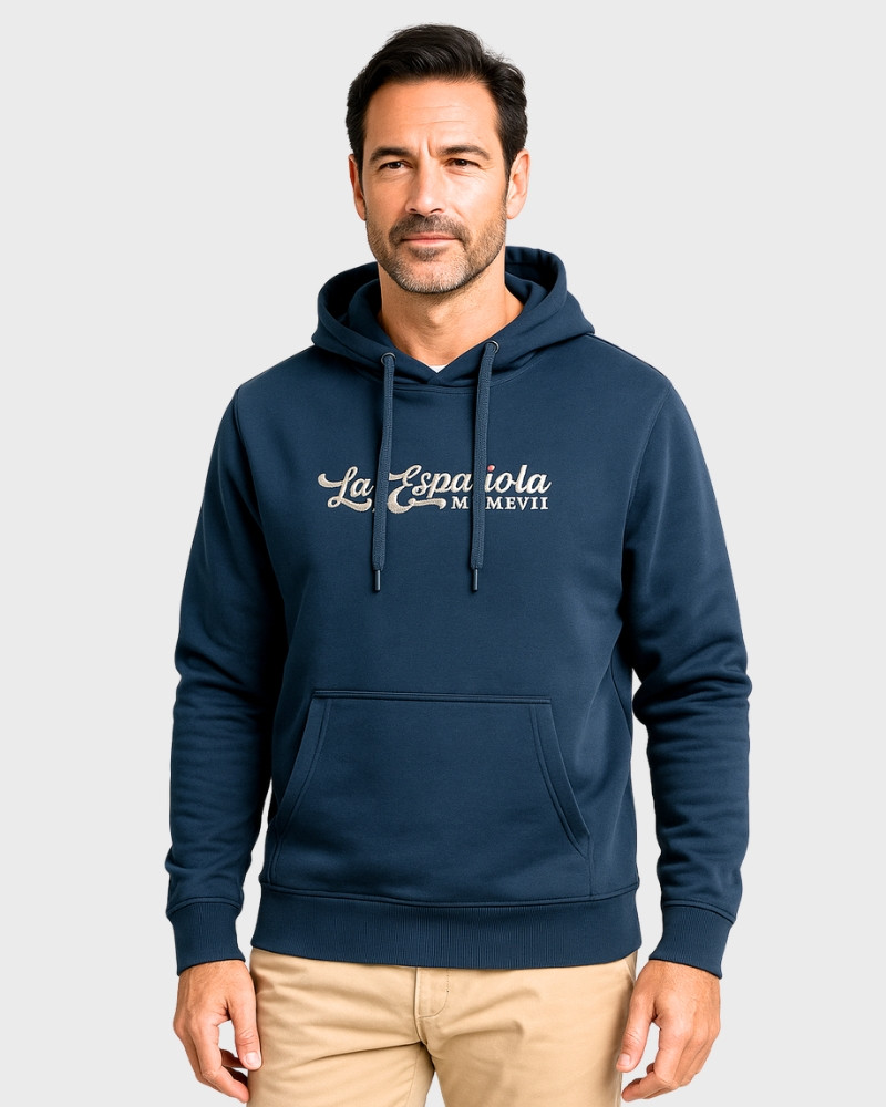 Sudadera algodon con capucha marino serie 10915
