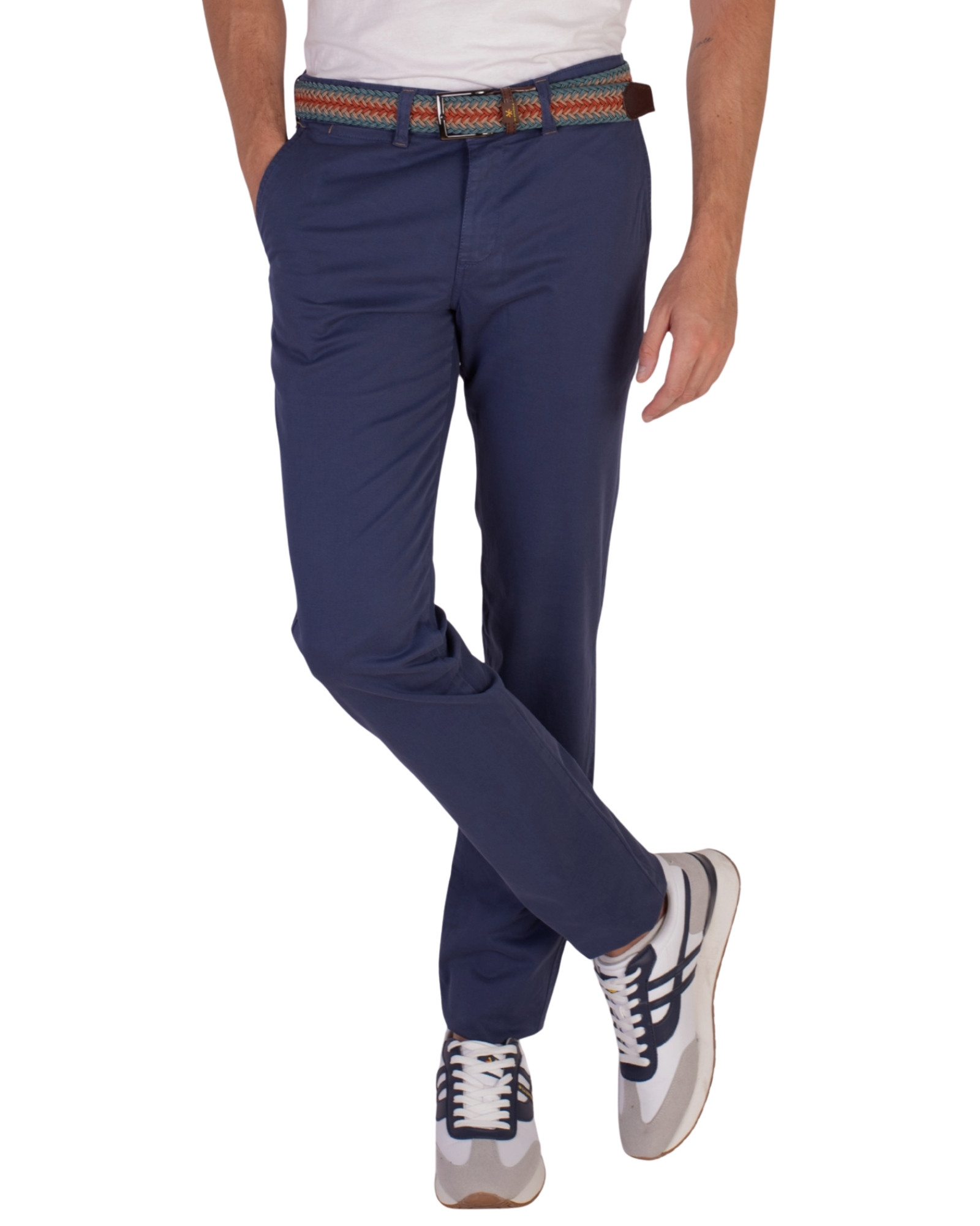 PANTALÓN CHINO ALGODÓN ELASTANO SERIE LLORENTE COLOR 15 AZULON