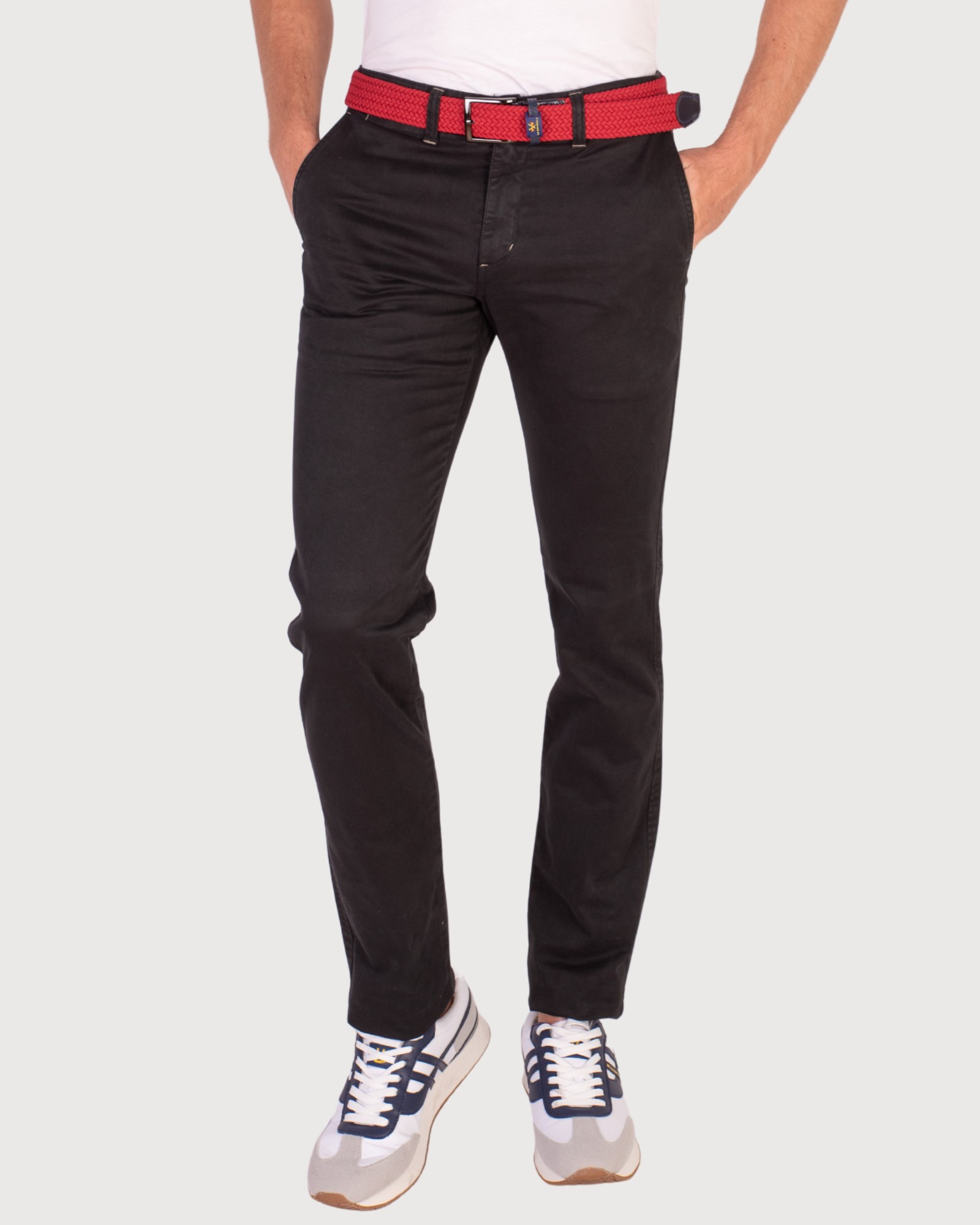 PANTALÓN CHINO  ALGODÓN ELASTANO SERIE LLORENTE COLOR 17 NEGRO