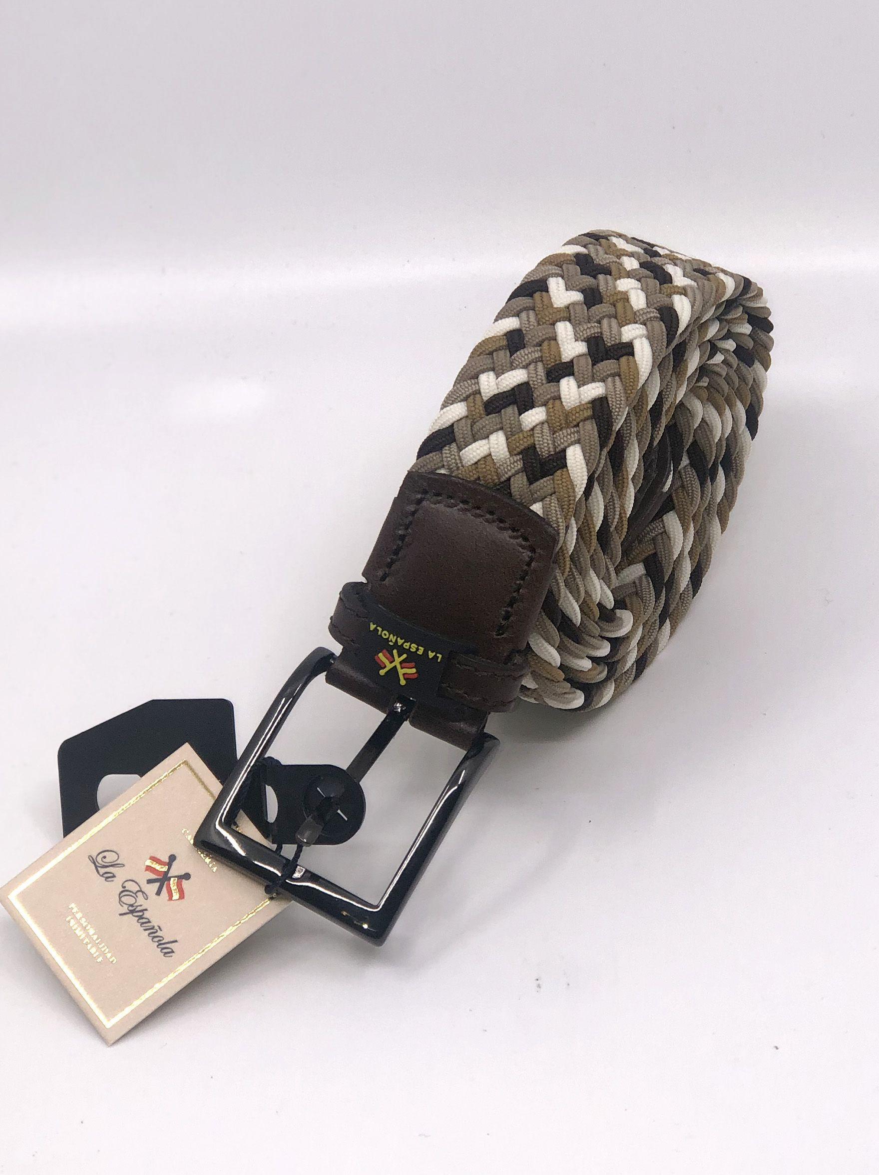 Cinturón trenzado liso multicolor - Serie 10546