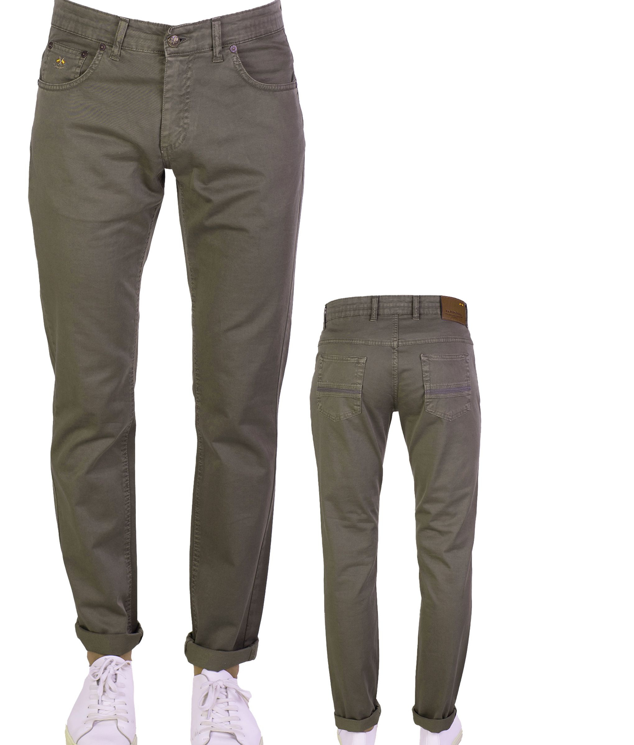 PANTALÓN 5 BOLSILLO ALGODÓN LAVADO KAKI SERIE 10770