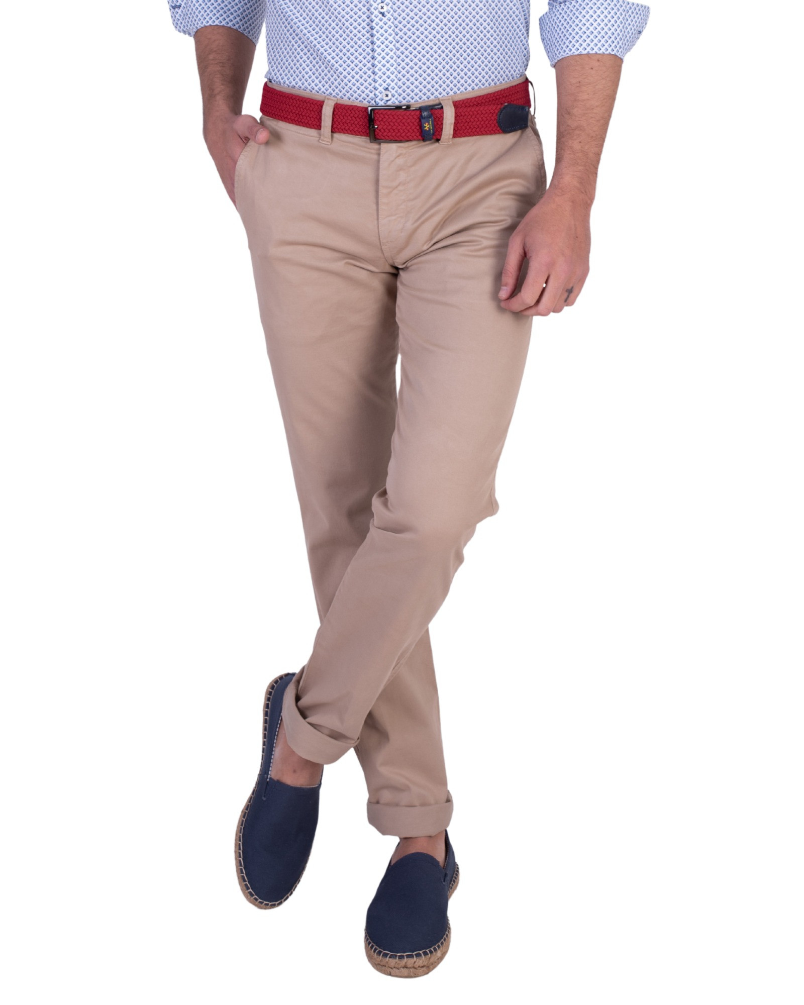 Pantalón chino algodón  beige serie gurbindo