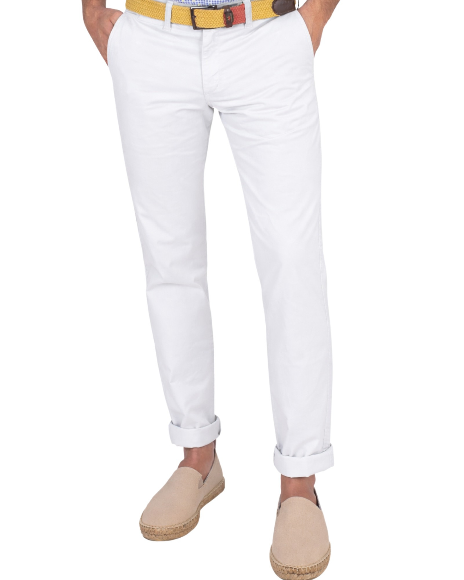 Serie Gurbindo Pantalón chino algodón color blanco
