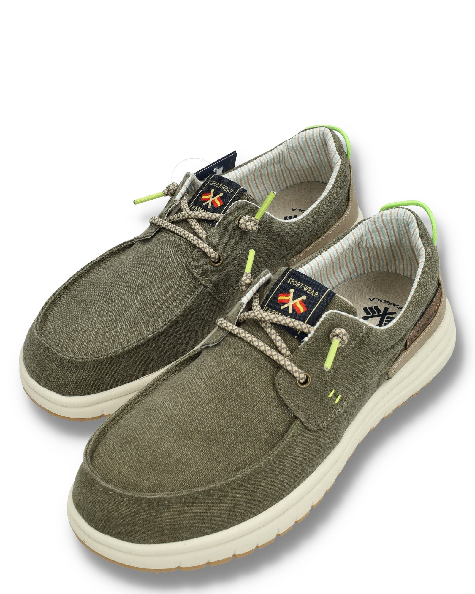 Serie Coruña Zapatilla lona cordones y suela goma color kaky