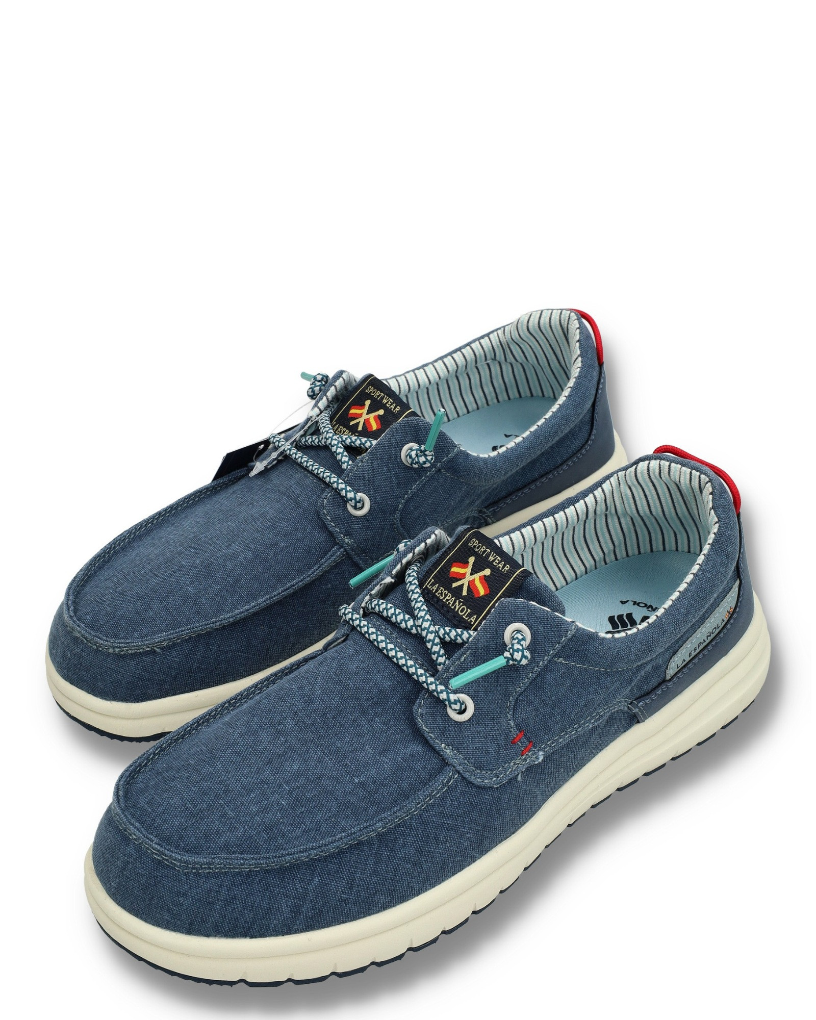 Serie Coruña Zapatilla lona cordones y suela goma color tejano azul