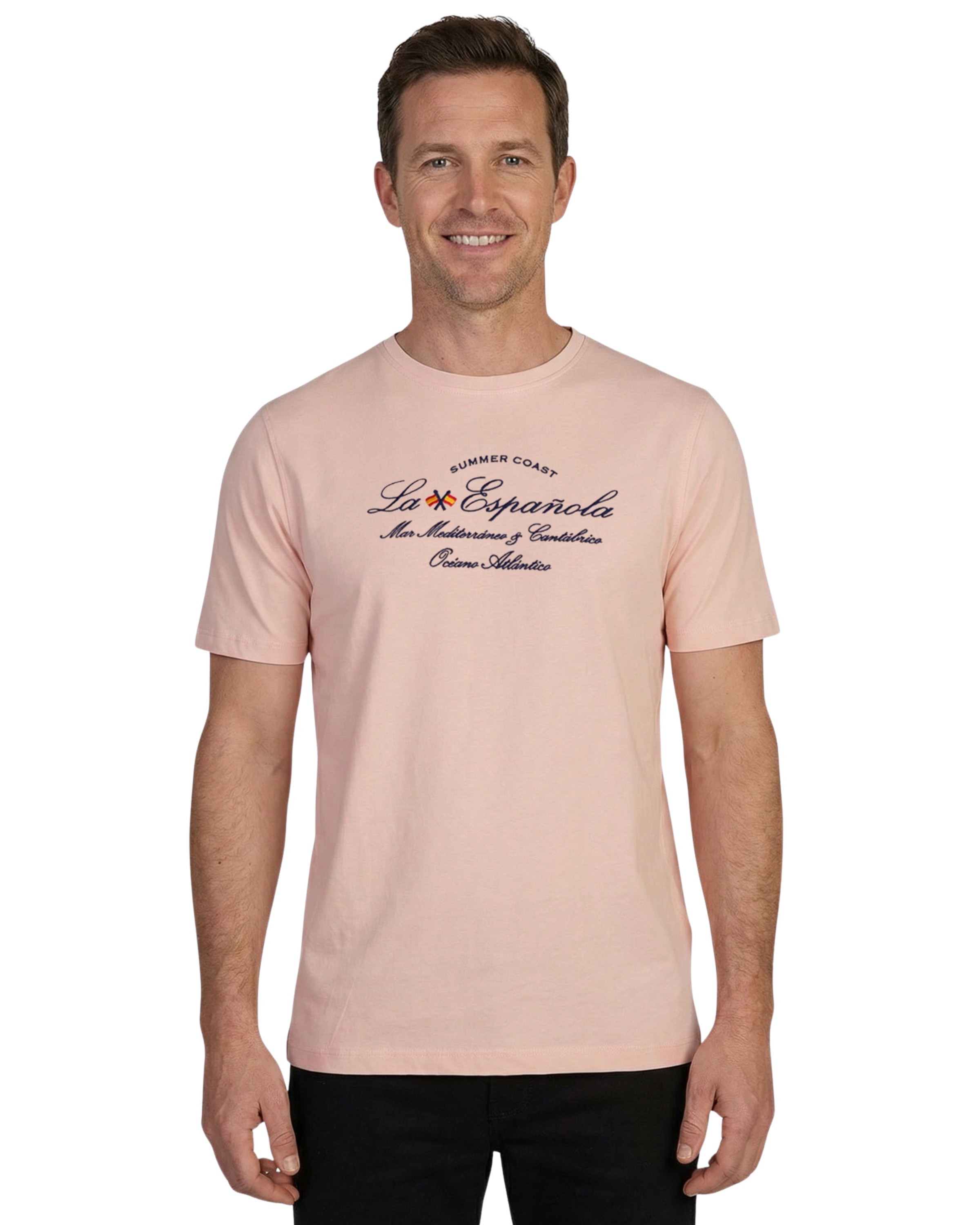 Camiseta cuello caja estampada algodón organico serie 10946
