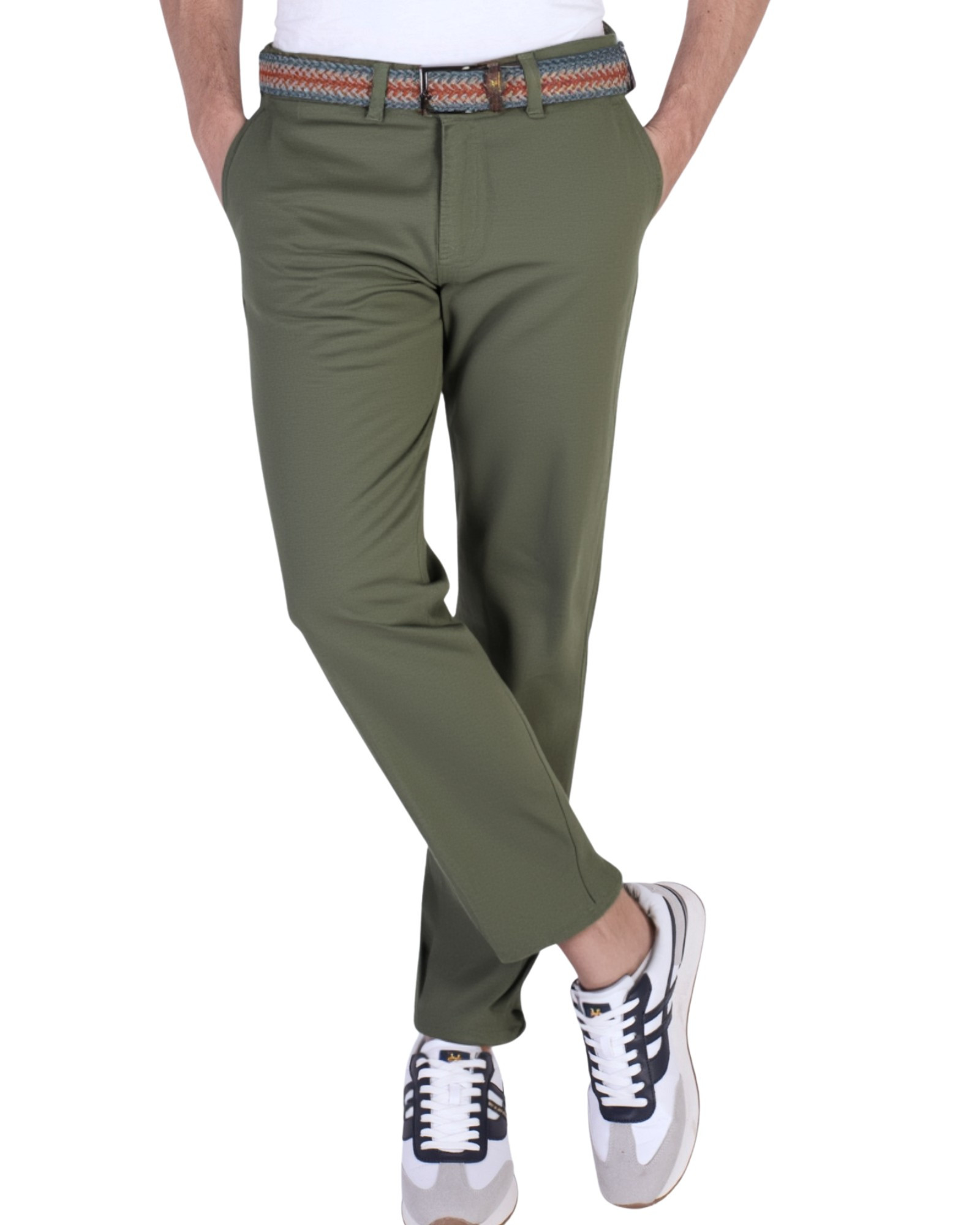 PANTALÓN CHINO ALGODÓN ELASTANO SERIE LLORENTE COLOR 82 KAKY