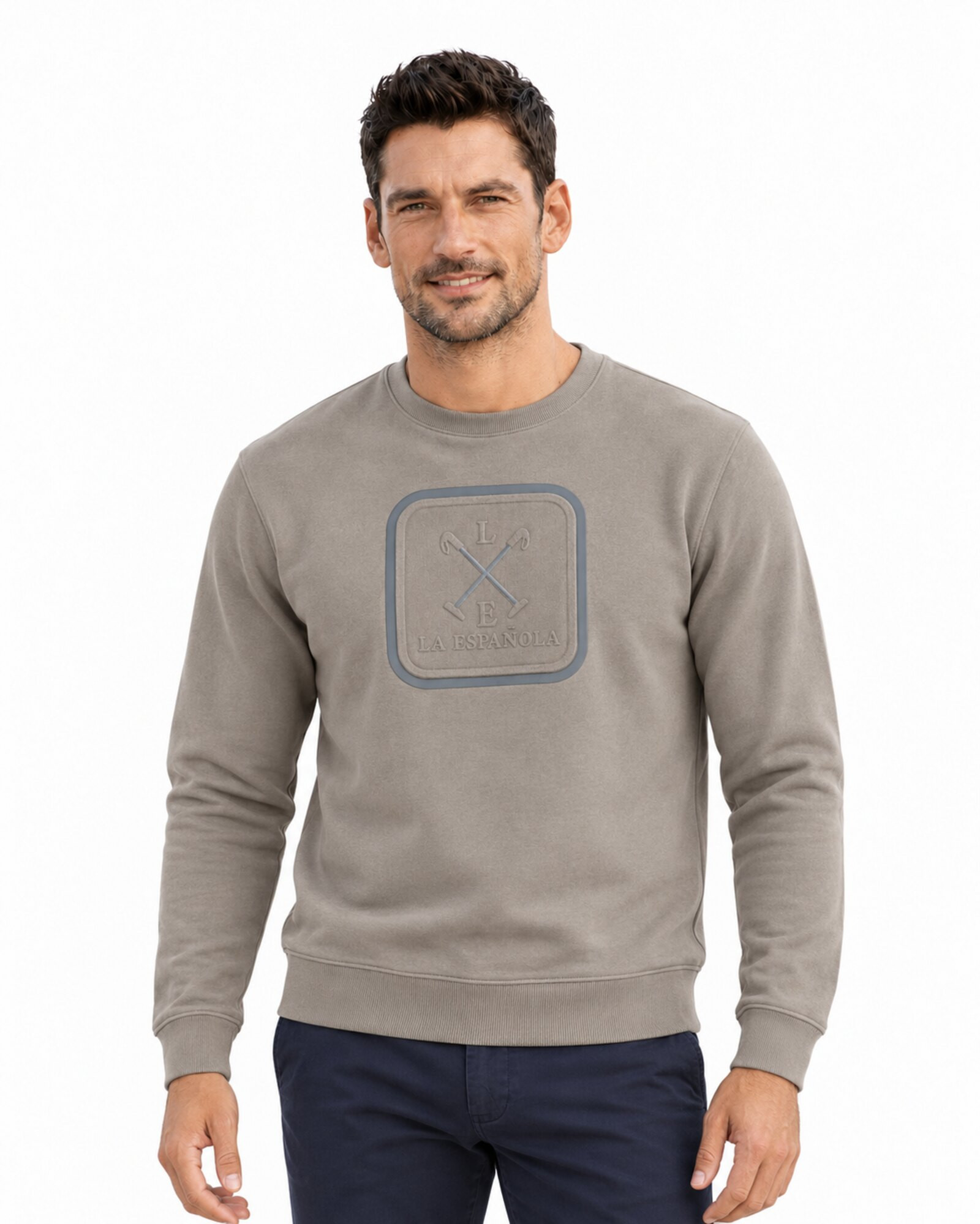 Sudadera cuello caja algodón color gris serie 10999